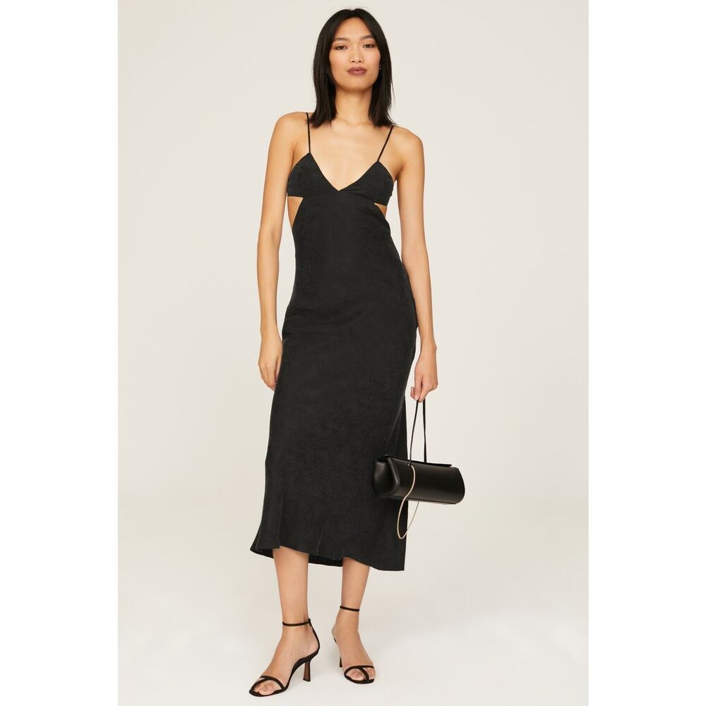 Third Form Black Paisley Triangle Cut Out Sleeveless Midi Dress Size 6